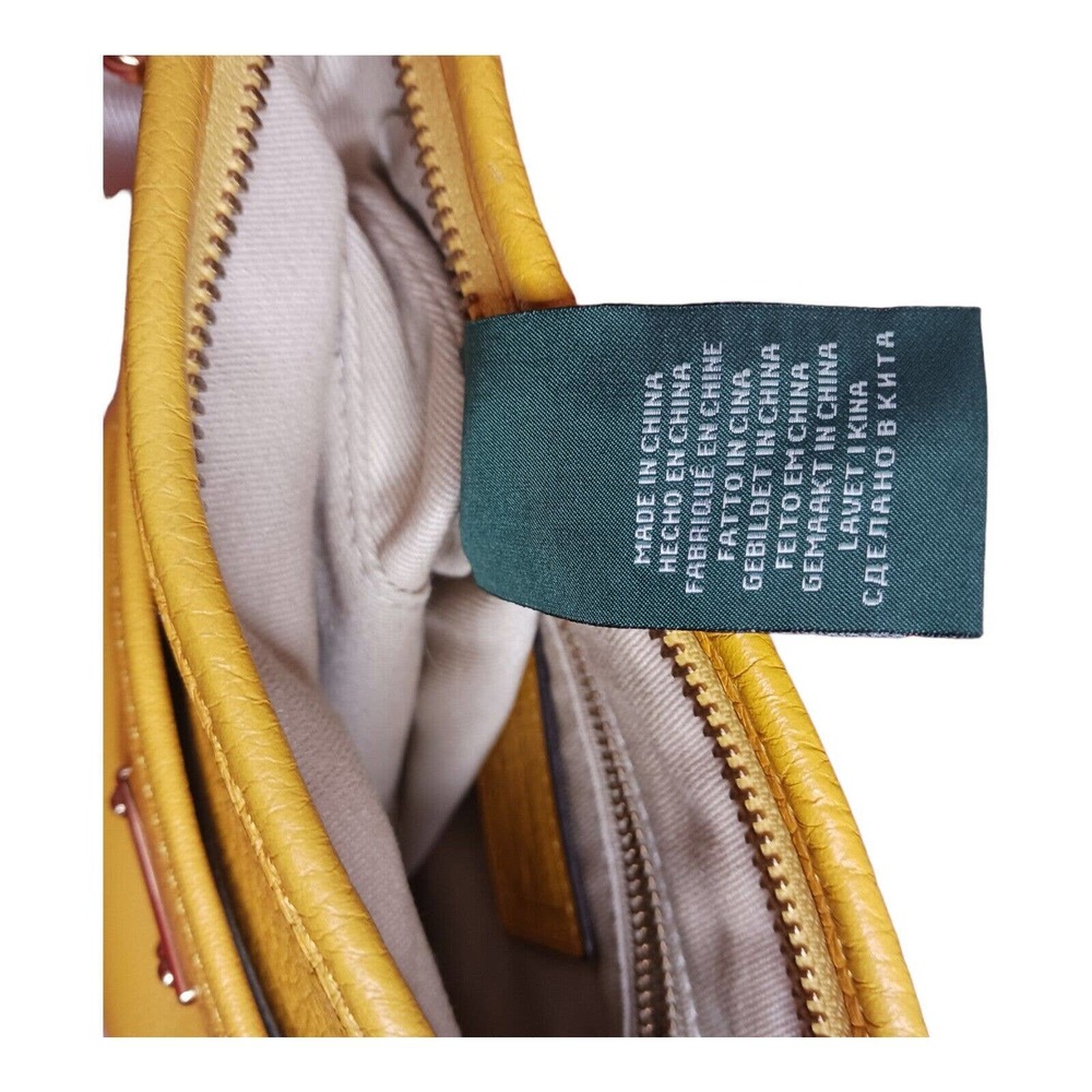 Lauren Ralph Lauren Yellow Leather Crossbody Purse Bag - Picture 13 of 16